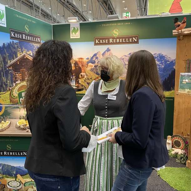 Naturland and Partners booth Käserebellen at  BioNord 2021 trade fair in Hanover, Germany